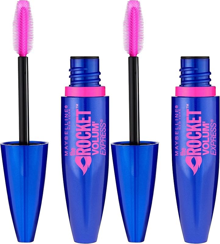 Maybelline New York Volum' Express The Rocket Washable Mascara Makeup, Blackest Black, 2 Count — makeup mascara for
