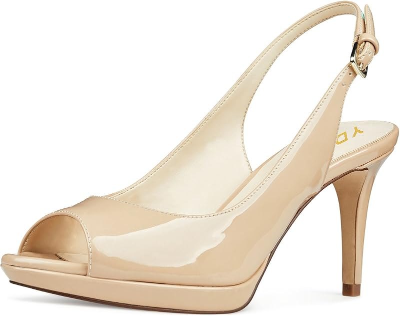 Women Sexy High Heels Pumps Peep Toe Platform Block Slingback Dress Shoes Size 4-16 US — heels nude pumps for heels