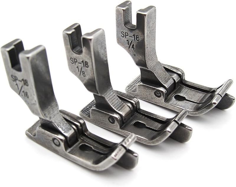 CKPSMS Brand - 3PCS Industrial Sewing Machine HINGED Right Guide FEET Compatible with JUKI DDL-127, DDL-227, DDL-500
