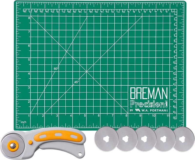 WA Portman 9x12 Self Healing Cutting Mat, Rotary Cutter, & 5 Rotary Blades — best Vinyl, rotary cutters, and mats for