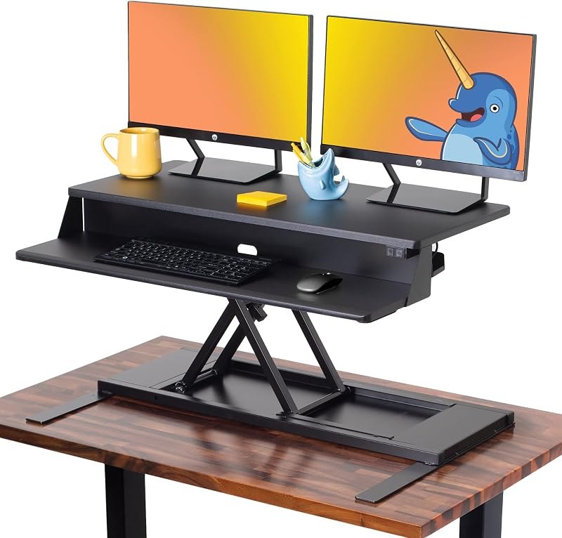 Stand Steady Flexpro Power, 36" Ergonomic Adjustable Height Electric Standing Desk Converter, EZ Lift Sit to Stand