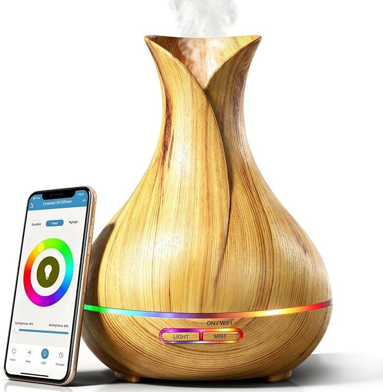 Sierra Modern Home Smart WiFi Humidifier - Aromatherapy Essential Oil Diffusers with App Control & Voice Control -