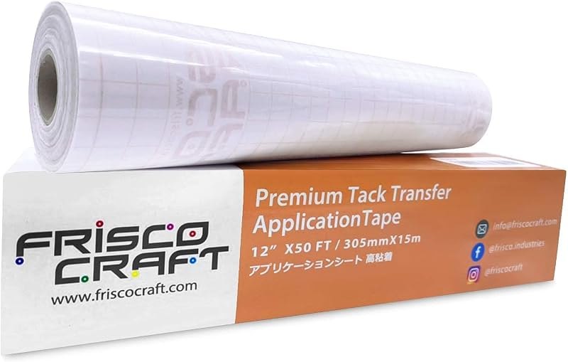 Frisco Craft Premium Tack Clear Transfer Tape for Vinyl 12" x 50 ft — craft transfer tape for weeding tool vinyl