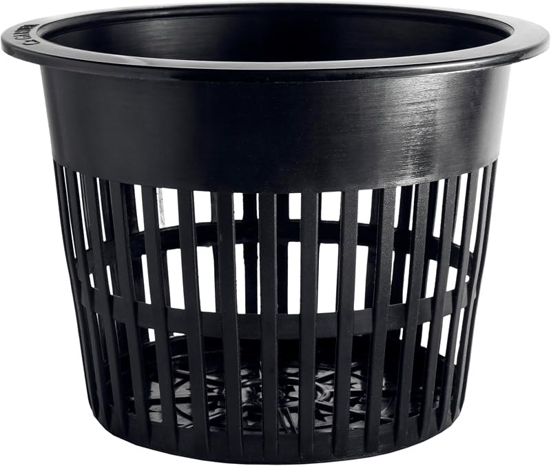 6 inch Net Pots Heavy Duty Round Cups Wide Rim Design - Orchids • Aquaponics • Aquaculture • Hydroponics Slotted Mesh