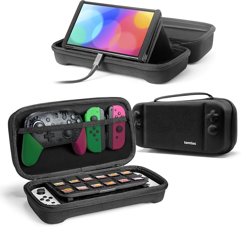 Hard Storage Case Compatible with Nintendo Switch, tomtoc Original Protective Hardshell Travel Handle Case Carrying