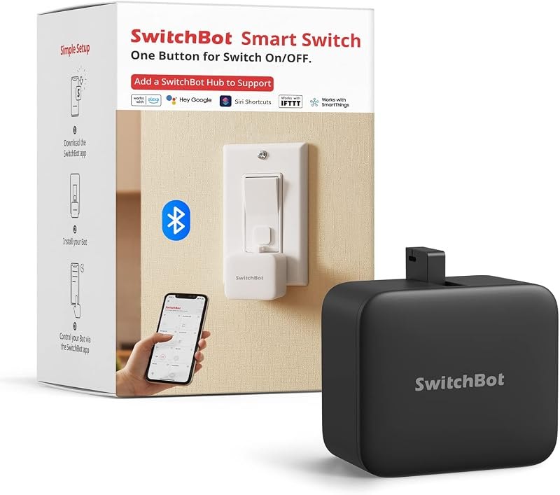 SwitchBot, smart switch button with timer app controlled wifi switch DIY tools (with a Hub compatible with Alexa
