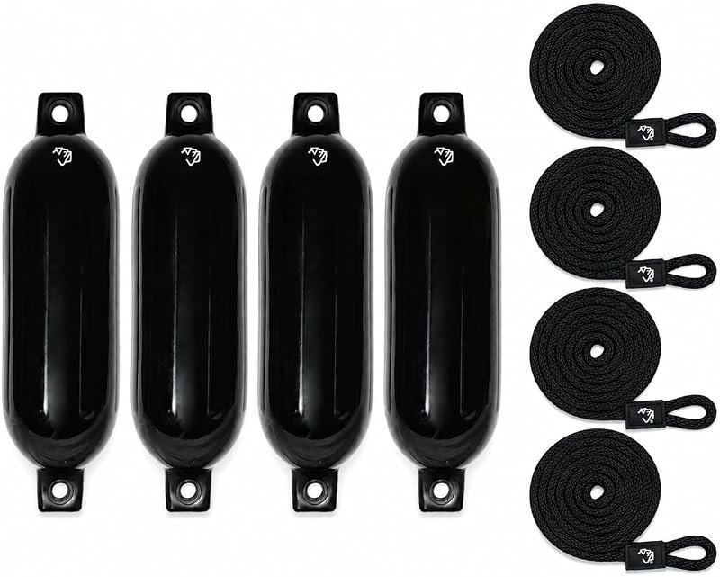 Mad Dog Products Boat Fenders Four Pack with Fender Lines