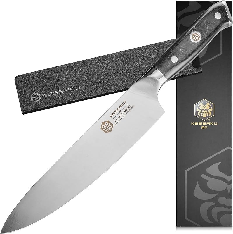 KESSAKU Chef Knife - 8 inch - Dynasty Series - Razor Sharp Kitchen Knife - Forged ThyssenKrupp German High Carbon