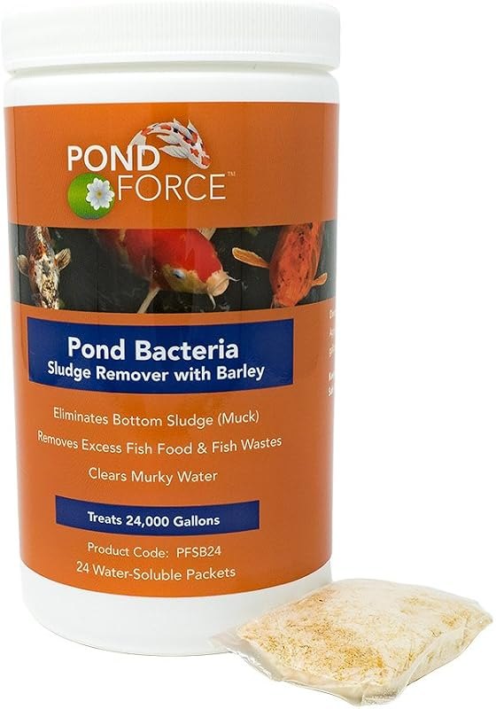 Pond Bacteria Sludge Remover with Barley, Treats 24,000 Gallons — sludge remover pond for pond beneficial bacteria rated
