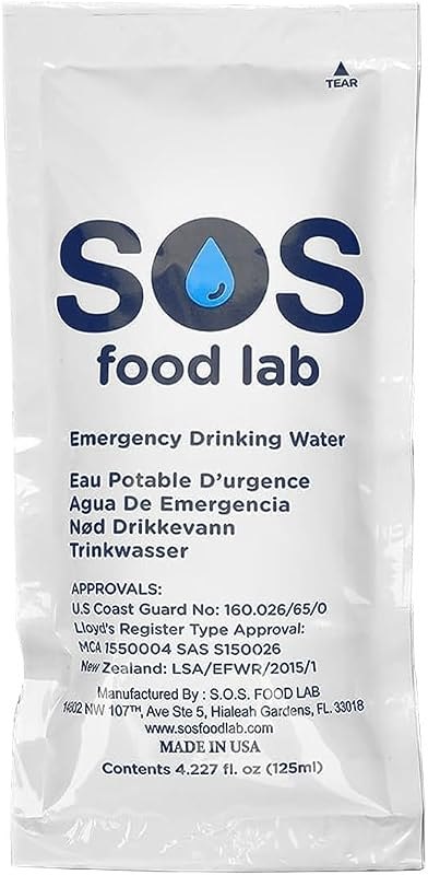 SOS 78804 Emergency Drinking Water Pouch, 125ml — Water storage and first-aid refills. for water storage first aid