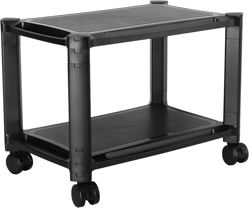 RICOO Office Trolley On Wheels WM4-L Universal Mobile Rolling Container Stackable Wheeled Storage Rack Printer Stand