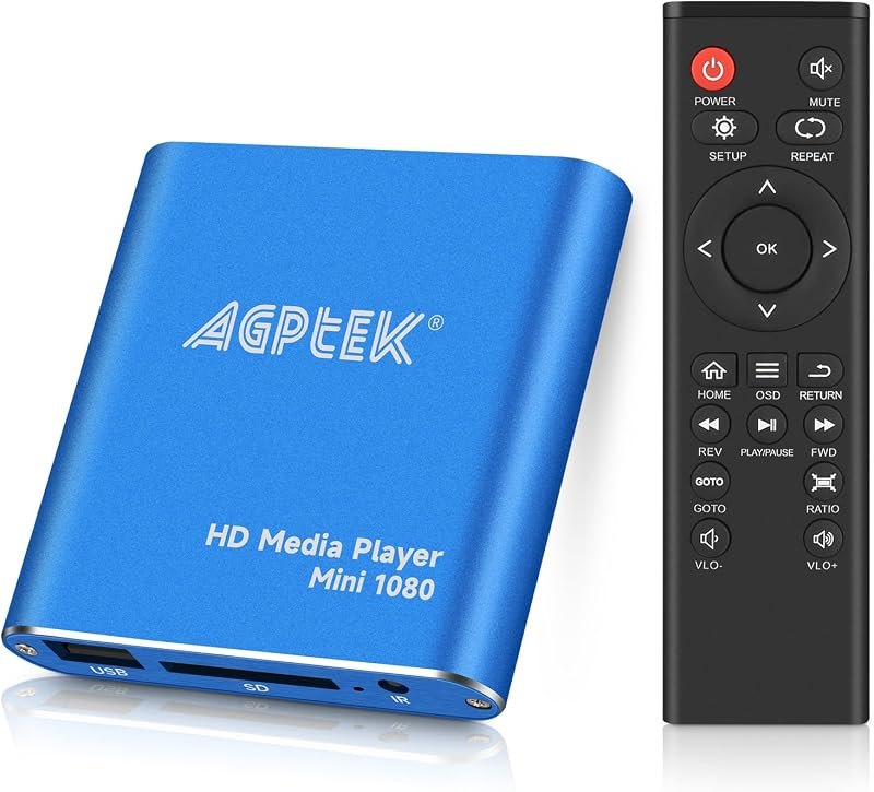 HDMI Media Player, Blue Mini 1080p Full-HD Ultra HDMI MP4 Player — Media players like VLC, image editor for media