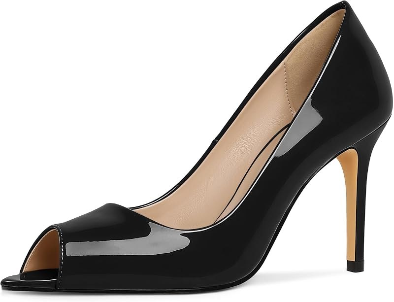 Women's Stiletto Heels Peep Toe Pump 3.5 Inch Dress Shoes — Heels and Dress Shoes for heels dress shoes
