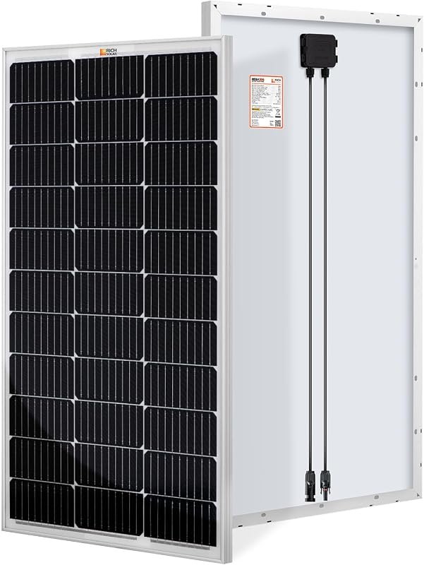 RICH SOLAR 100 Watt 12 Volt 9BB Cell Monocrystalline Solar Panel High Efficiency Solar Module Charge Battery for RV