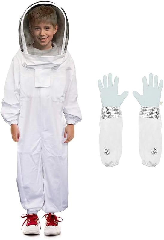 Luwint Kids Beekeeping Suits - Ventilated Bee Beekeeper Suit with Gloves and Self Supporting Veil Hood for Children
