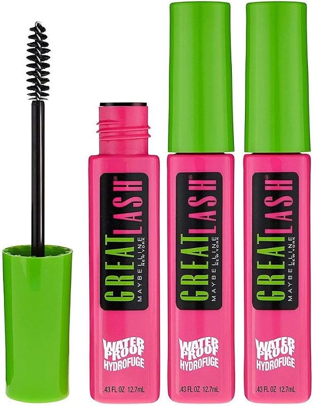 Maybelline New York Great Lash Waterproof Mascara Makeup, Very Black, 3 Count — makeup mascara for makeup mascara