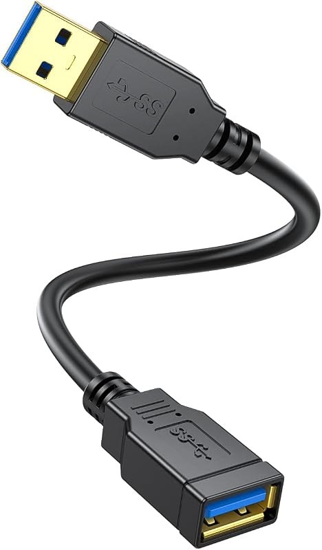 Short USB 3.0 Extension Cable 1 Feet, USB 3.0 Type A Male to A Female Extension Cord,for USB Flash Drive, Keyboard