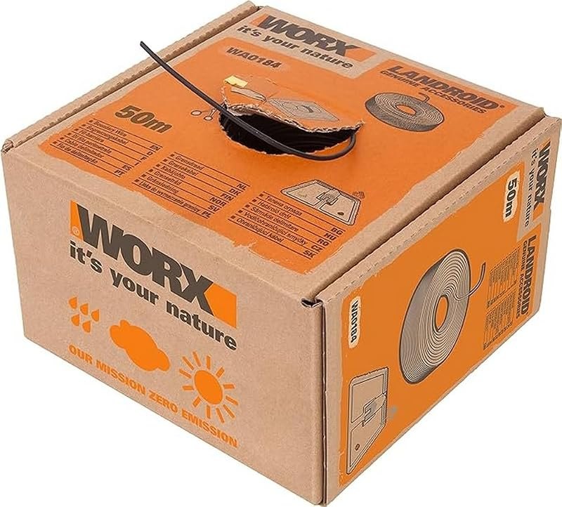 WORX WA0184 Boundary Wire for Landroid Robotic Lawnmower - 50 m Sturdy Boundary Cable for Limiting the Mowing Area —