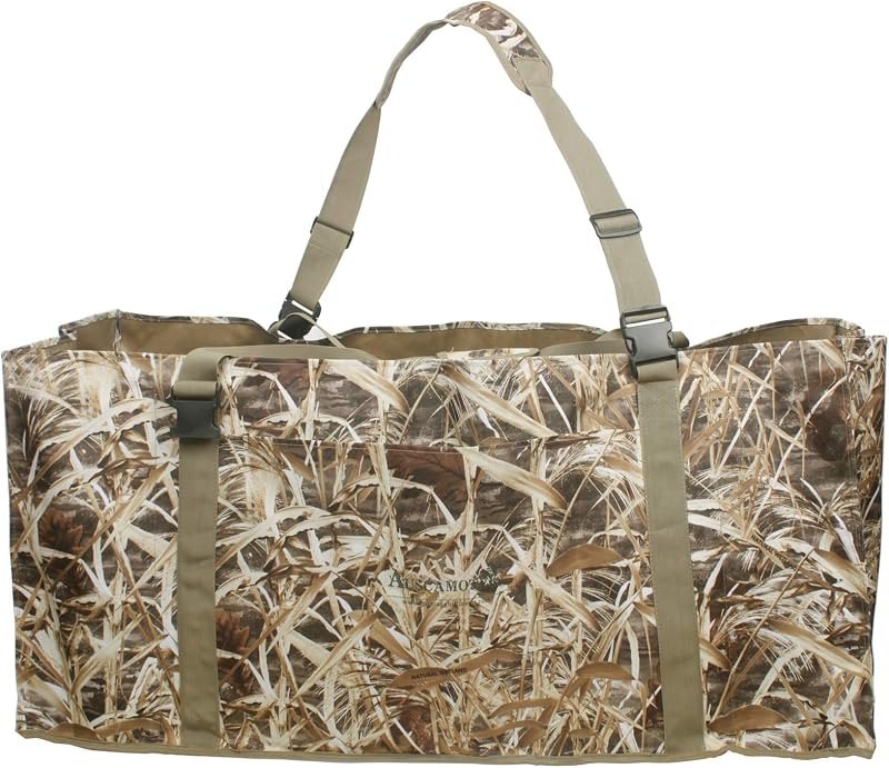 AUSCAMOTEK 12 Slot Duck Decoys Bag with Waterfowl Hunting Blind Camouflage Printing — best hunting drags for hunting