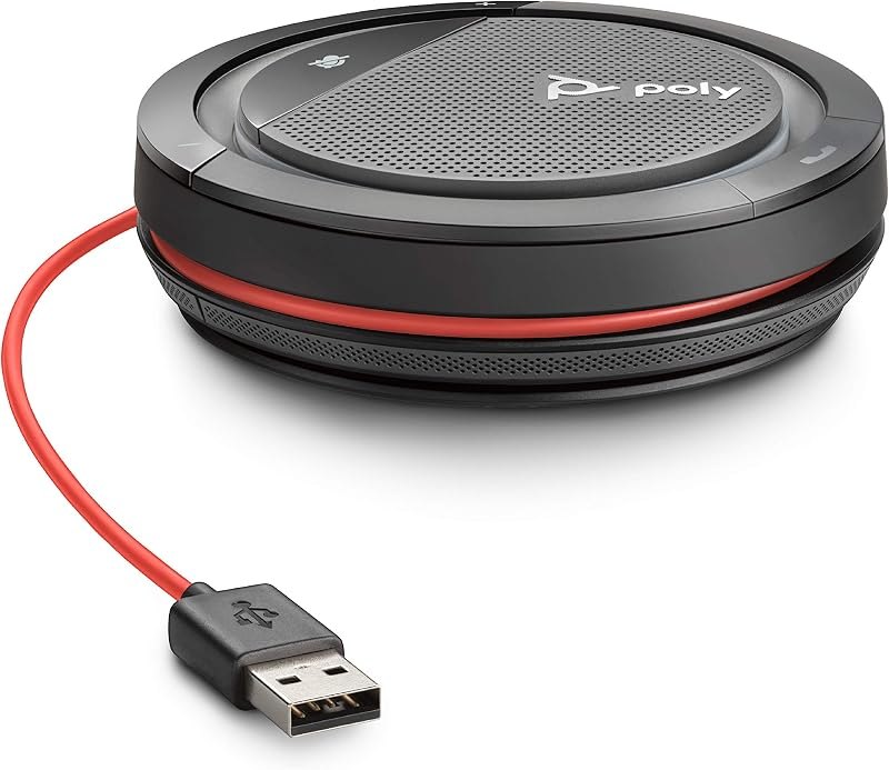 Poly - Calisto 3200 Wired Speakerphone (Plantronics) - Personal Portable Speakerphone for Conference Calls- USB-A
