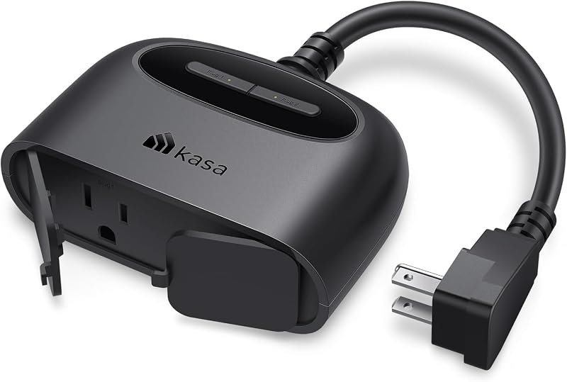 Kasa Smart Outdoor Smart Plug KP400, Smart Home Wi-Fi Outlet with 2 Sockets, Works with Alexa, Google Home &IFTTT, No