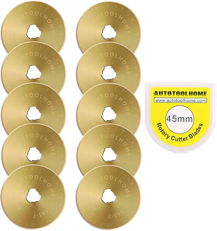 Titanium Rotary Cutter Blades 45mm 10 Pack Replacement Blades for Fabric — Vinyl, rotary cutters, and mats. ref for