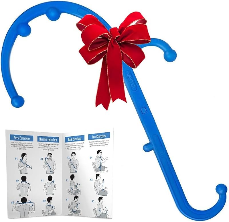 LiBa Deep Tissue Back Neck Massager Theracane for Pain Relief Blue — best massage wall hanger for massage wall hanger