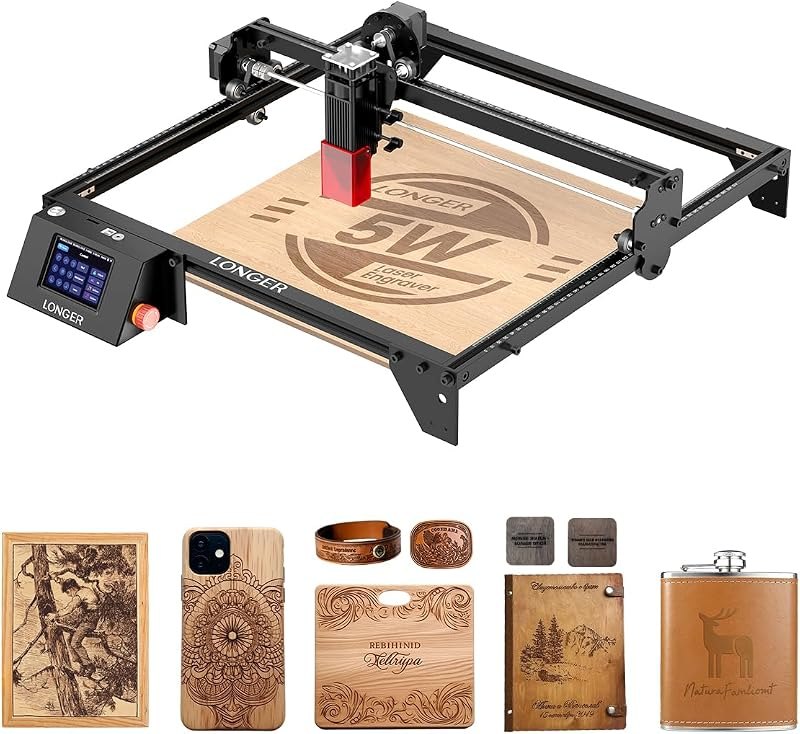 Longer New Upgrade RAY5 Laser Engraver Cutter,Working Area 15.75"x15.75" — best Laser cutters and engravers for laser