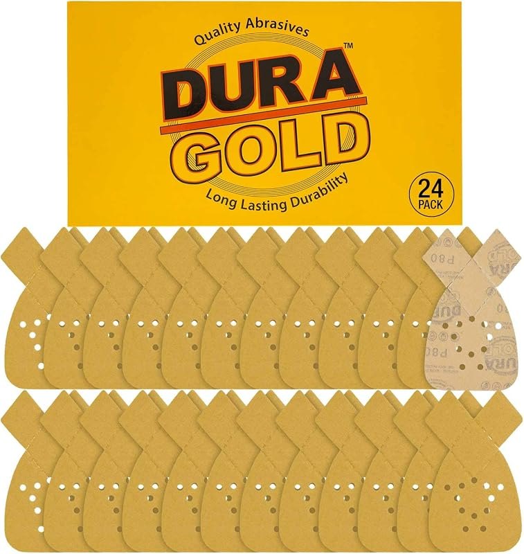 Dura-Gold Mouse Detail Sander Sandpaper Sanding Sheets, 12 Hole, 80 Grit — woodworking discs for woodworking discs