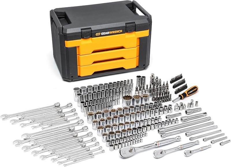 GEARWRENCH 243 Pc 12Pt Mechanics Tool Set in 3 Drawer Storage Box — Hand tools and garage bits worth buy for hand