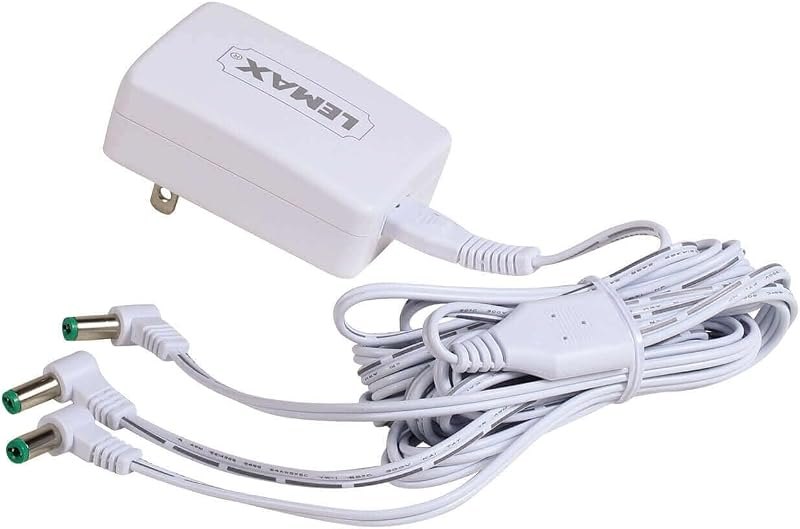 Lemax 94563 Switching Mode 3-Output Power Adapter, New 2019 Fixed US Plug V.2, White, 4.5V, 1000mA, Input 100-240V —