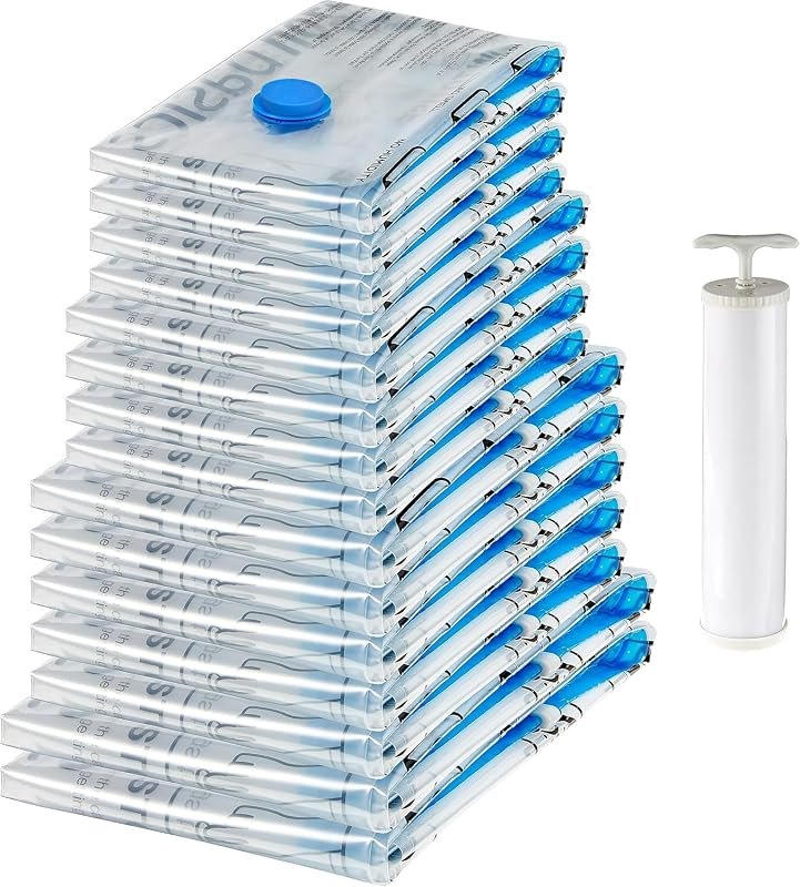 Amazon Basics — Bins, hangers, and vacuum bags. amaz for bins hangers vacuum bags