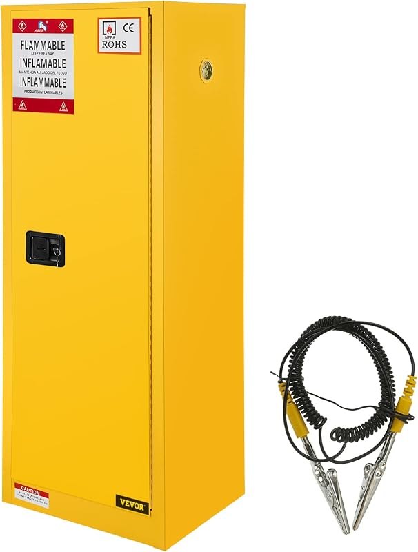 VEVOR Flammable Cabinet, 18" x 18" x 35", Yellow — Chemicals and home supplies that ear for chemicals home supplies earn