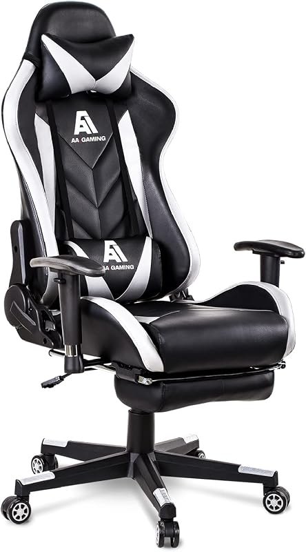 AA Products Gaming Chair High Back Ergonomic Computer Racing Chair Adjustable Office Chair with Footrest, Lumbar