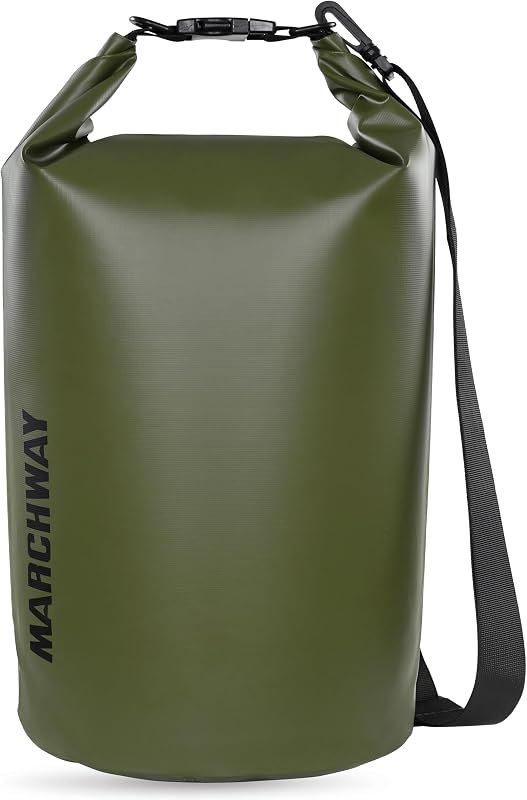 MARCHWAY Floating Waterproof Dry Bag Backpack 5L/10L/20L/30L/40L, Roll Top Sack Keeps Gear Dry for Kayaking, Rafting