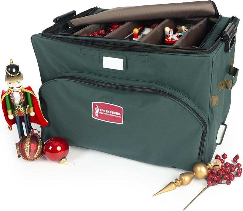 Christmas Ornament Storage Box, 72 (4") Ornaments Plus Extra Top Pocket — best christmas storage bag for christmas