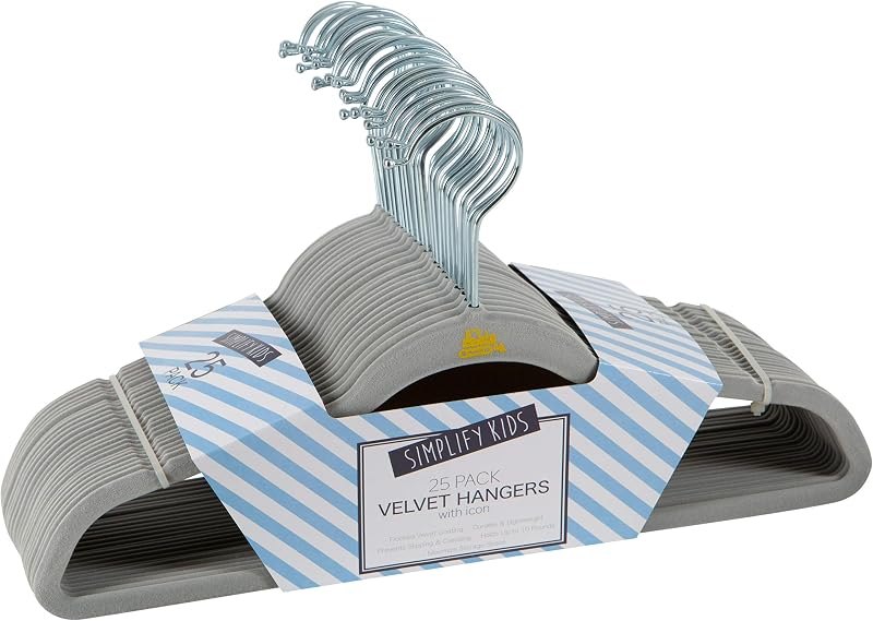 Simplify 25 Pack Kids Velvet Hangers — best storage hangers for storage hangers