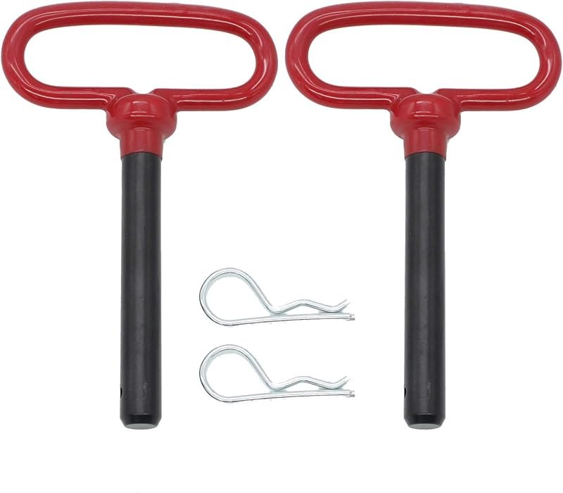 X-Haibei Head Towing Hitch Pin and Clip 5/8 x 4 inch for Trailer, Tractor Truck, Towing Cargo, Receiver Hitch Pin, Red