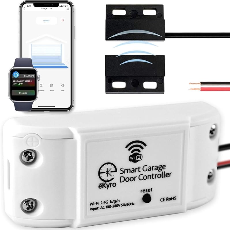 eKyro Smart Garage Door Opener - Universal WiFi Remote Controller Compatible with Alexa, Google Home, iPhone, Siri