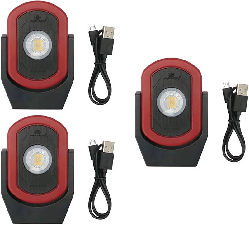 Maxxeon MXN00810 WorkStar Cyclops USB-C Rechargeable LED Work Light, Pack of 3 Lights — best red flashlights for red