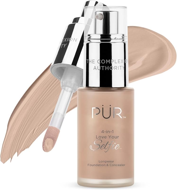 PÜR MINERALS 4-in-1 Love Your Selfie Foundation & Concealer - Longwear Medium-to-Full Coverage Liquid Makeup