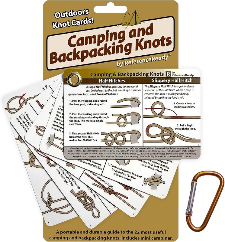ReferenceReady Outdoor Knot Cards: 22 Knots — Camping, hiking, and backyard gear t for camping hiking backyard gear