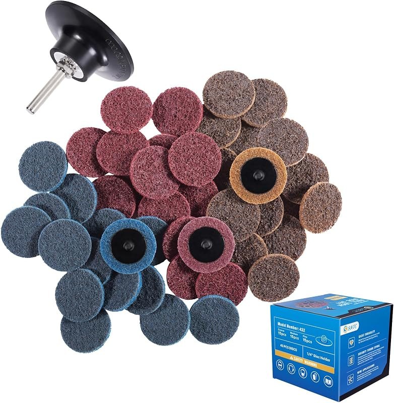 S SATC 46PCS Sanding Discs 2 Inch Quick Change Discs 1pcs 1/4'' Holder Surface Conditioning Discs Fine Medium Coarse