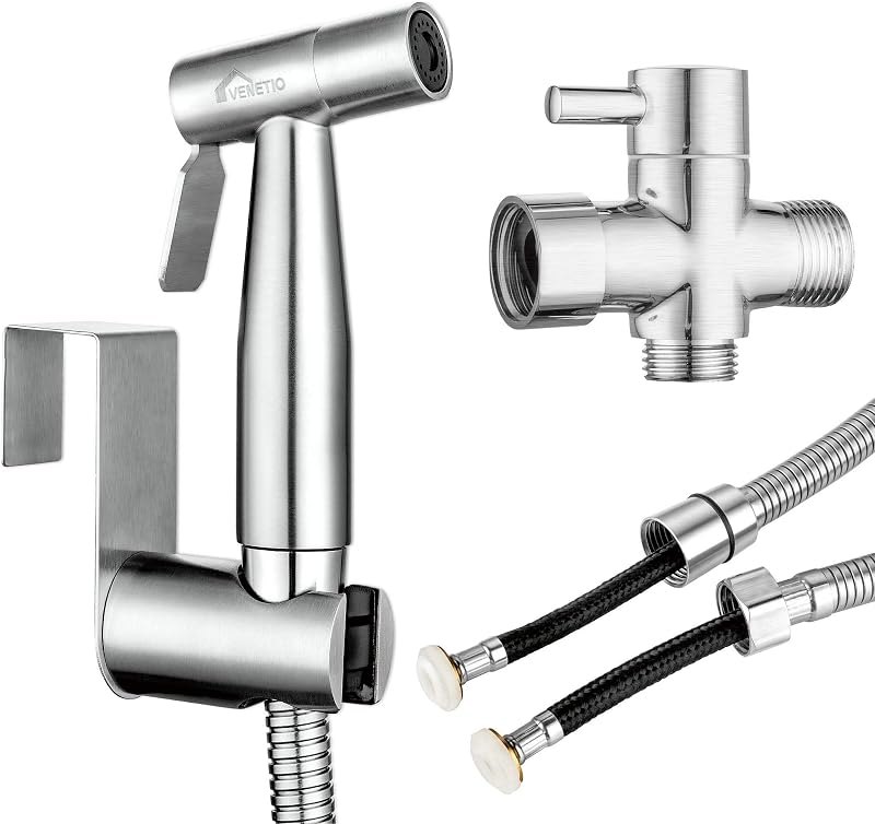 VENETIO Handheld Bidet Sprayer for Toilet Seat with Anti-leaking Hose, Toilet or Wall Mounted, Multi-function for Baby