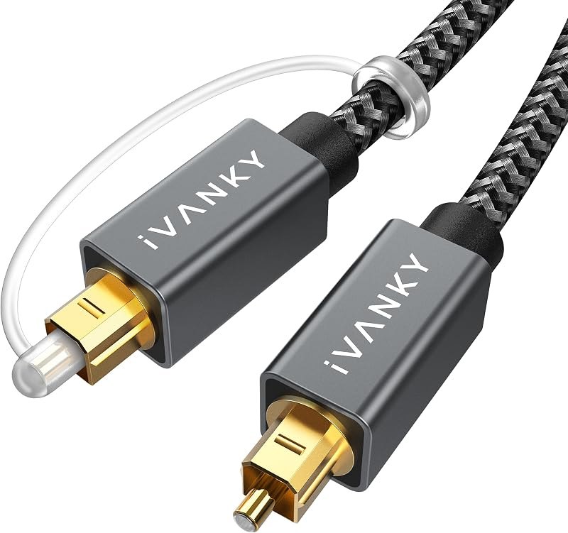 Optical Audio Cable 14ft Long Digital Audio Optical Cable for Soundbar, S/PDIF Toslink Fiber Optic Cord [Braided