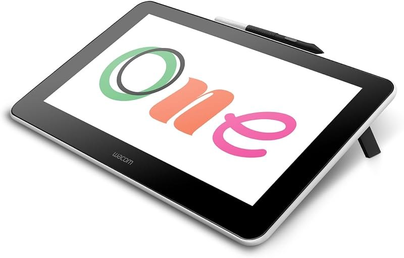 Wacom One HD Creative Pen Display, Drawing Tablet with Screen, 13.3" Graphics Monitor; Works with Mac, PC &