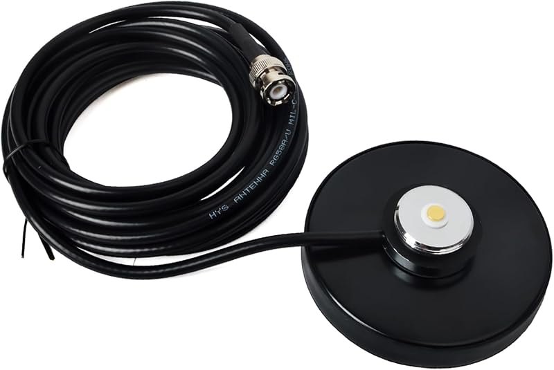 NMO Magnetic Base Mount with BNC-Male Connector with 16.4ft RG58 Cable — best ham mag mounts for ham mag mounts
