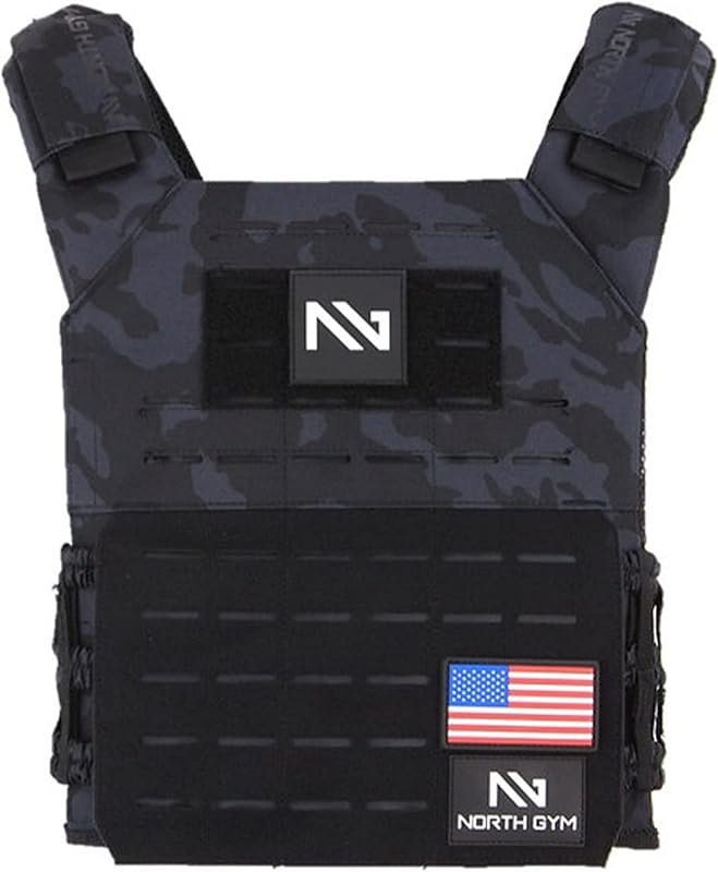 Northgym Adjustable Weighted Vest/Incl. 3D Weight Plates in 14lbs / 20lbs/ 30lbs/ 42.5lbs - Optimized Weight