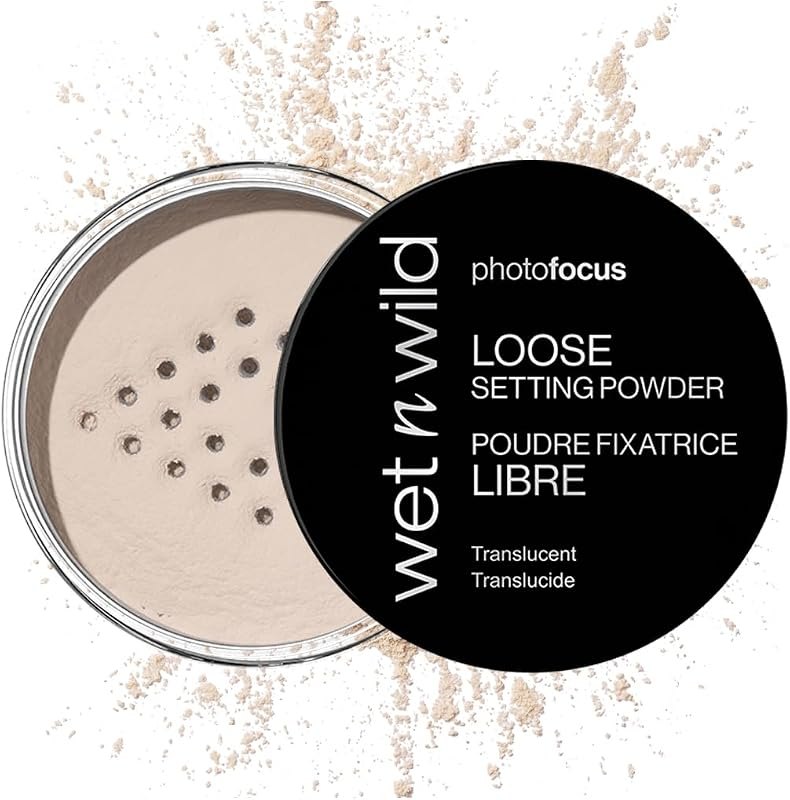 wet n wild Photo Focus Loose Baking Setting Powder, Highlighter Makeup, Fair to Medium & Tan Skin Tones - Translucent