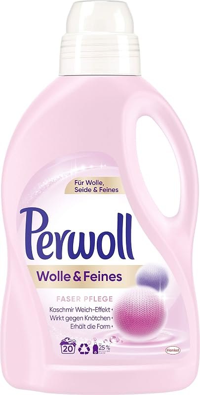 Perwoll Wool & Fine Fabric Care Liquid Detergent for Wool, Silk and Fine Fabrics (1 x 20 wash Loads — Stain, wool